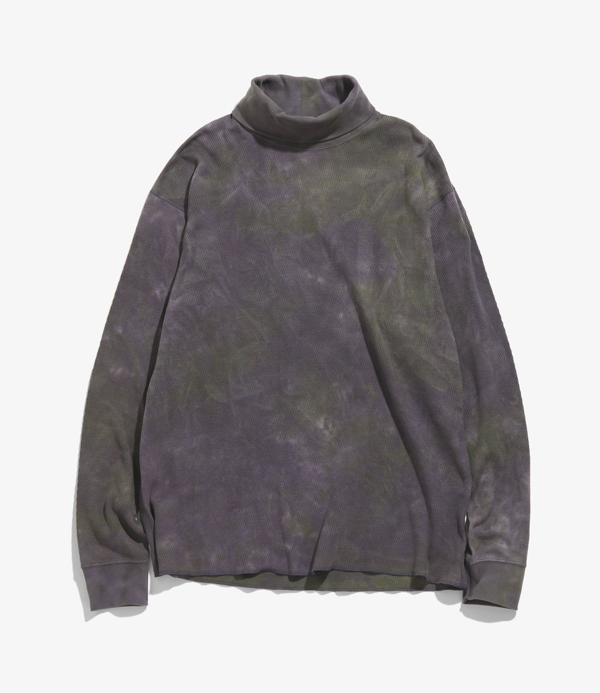 L/S TURTLE NECK TEE - COTTON THERMAL / UNEVEN DYE ¥17,600