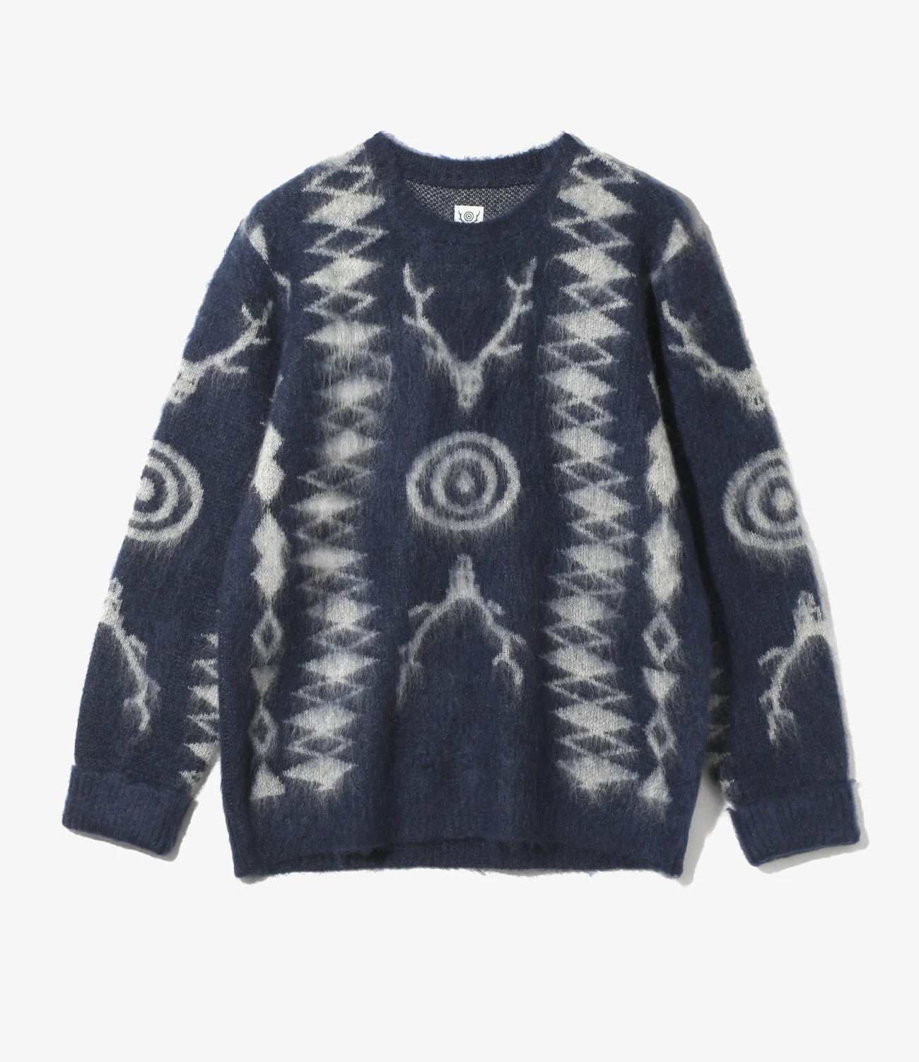 SOUTH2 WEST8 MOHAIR CREW NECK SWEATER
