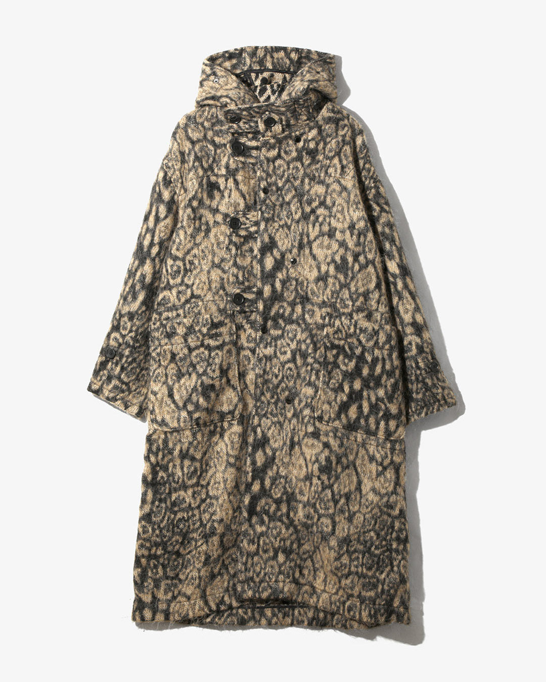 DUFFLE COAT – WOOL POLY LEOPARD JACQUARD ¥113,300