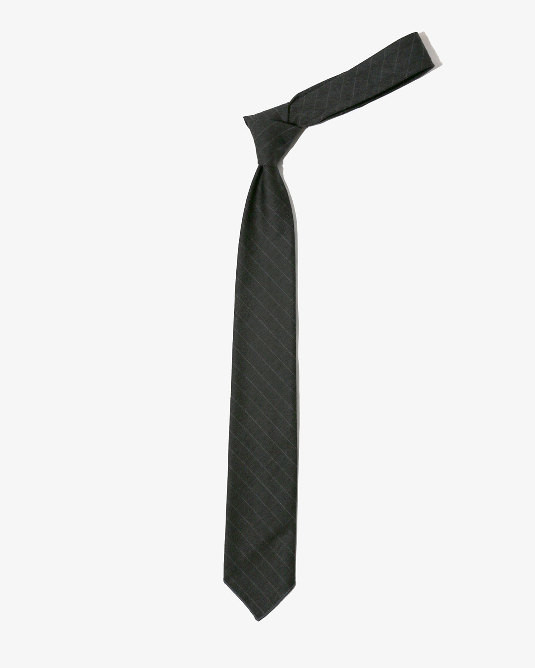 NECK TIE - CHALK STRIPE WORSTED WOOL ¥14,300