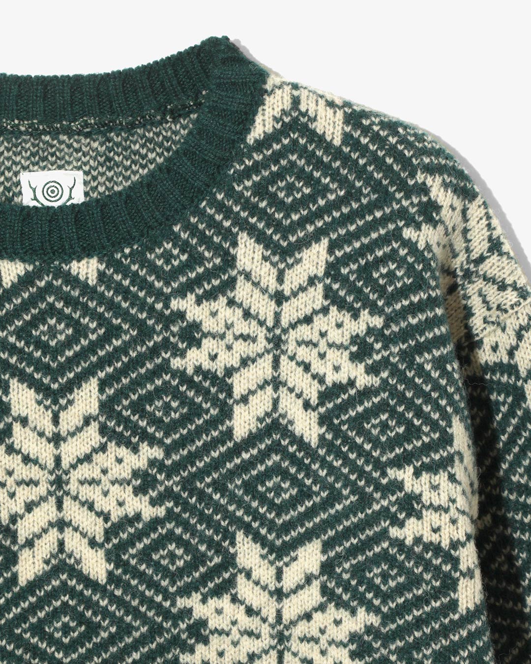 CREW NECK SWEATER – SNOW FLAKES ¥35,200