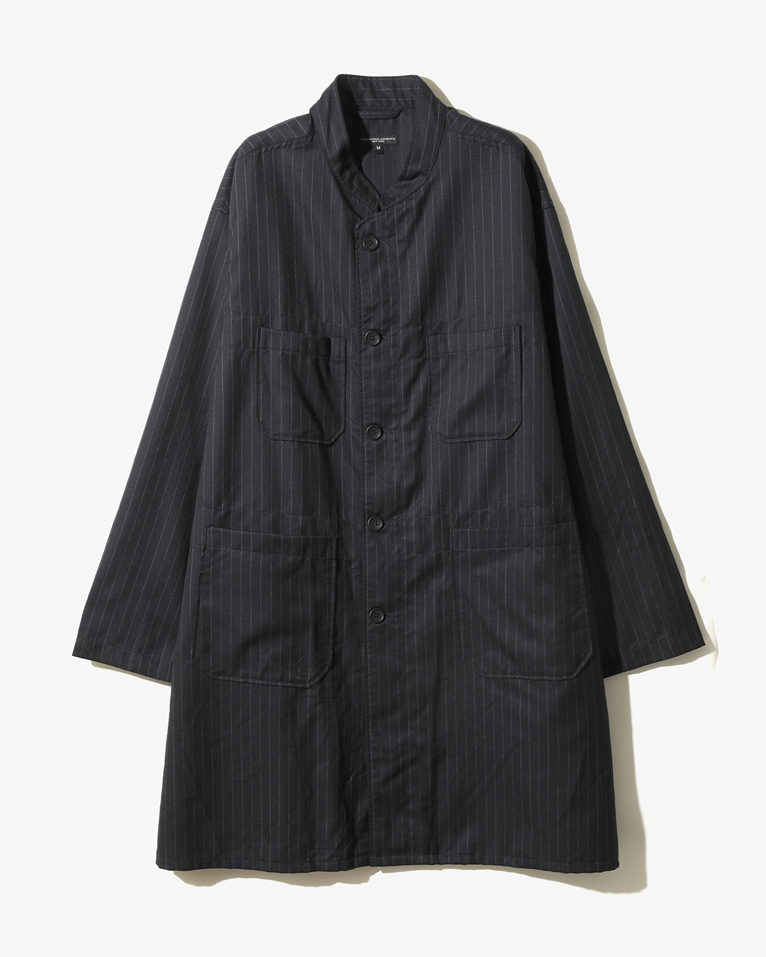 DAYTON LONG SHIRT - CHALK STRIPE WORSTED WOOL ¥61,600