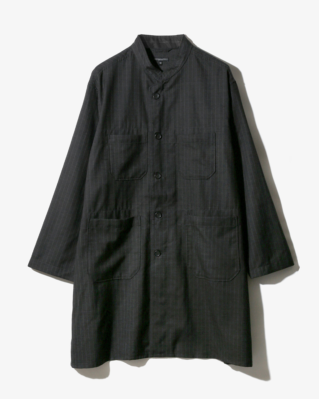 DAYTON LONG SHIRT - CHALK STRIPE WORSTED WOOL ¥61,600