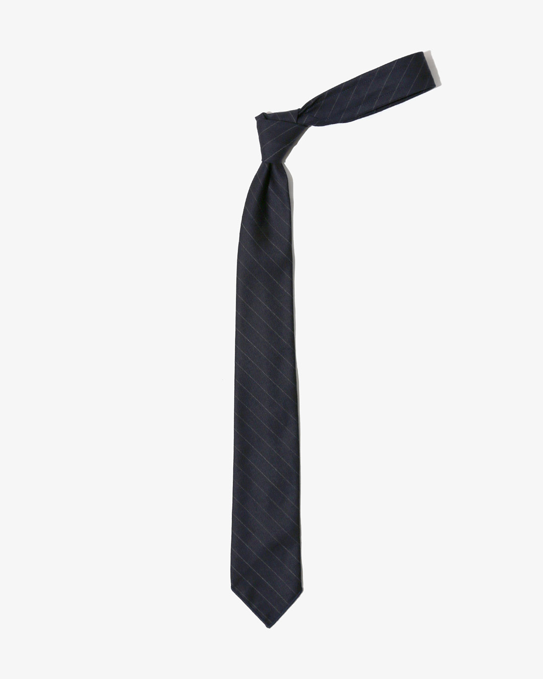 NECK TIE - CHALK STRIPE WORSTED WOOL ¥14,300