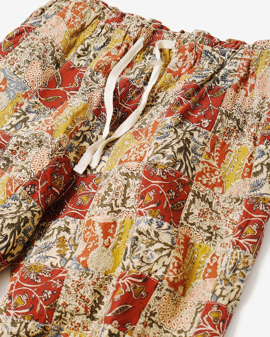 STRING SLACK PANT - BATIK PRINTED PATCHWORK ¥31,900