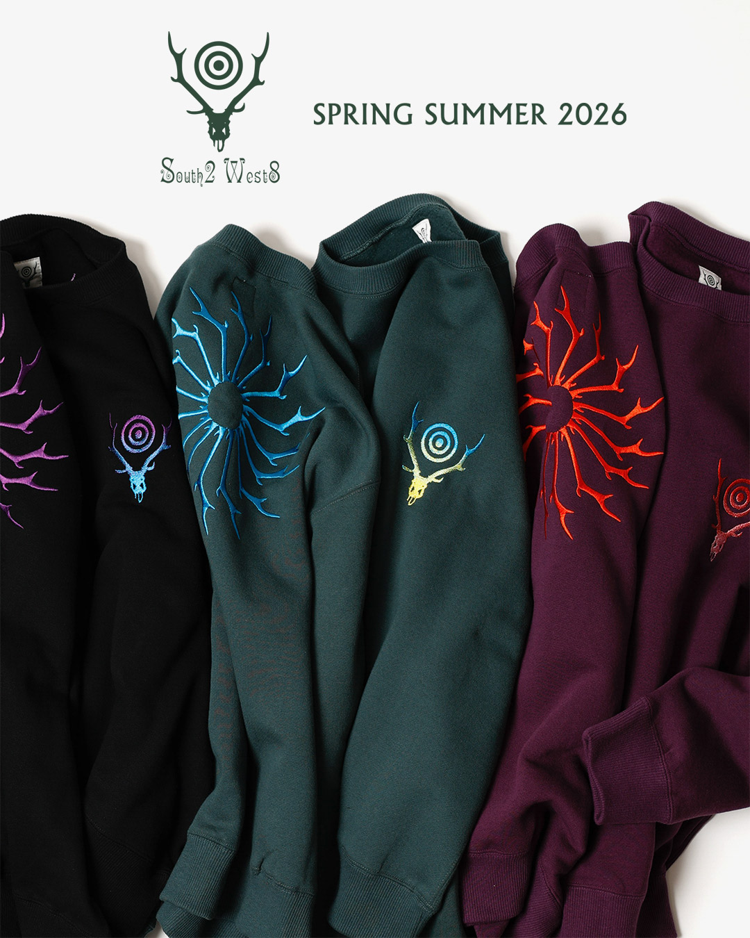 〈SOUTH2 WEST8〉グラデーション刺繍のシグネチャー・スウェット