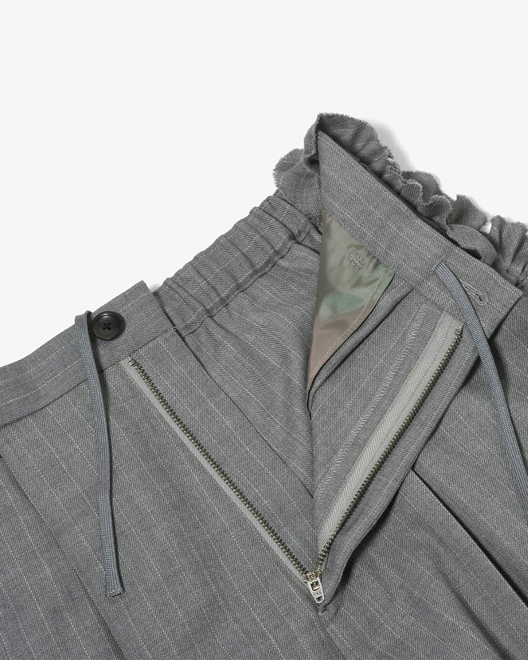 THREE QUARTERS FRILL SIDE PANT - GABARDINE ¥41,800