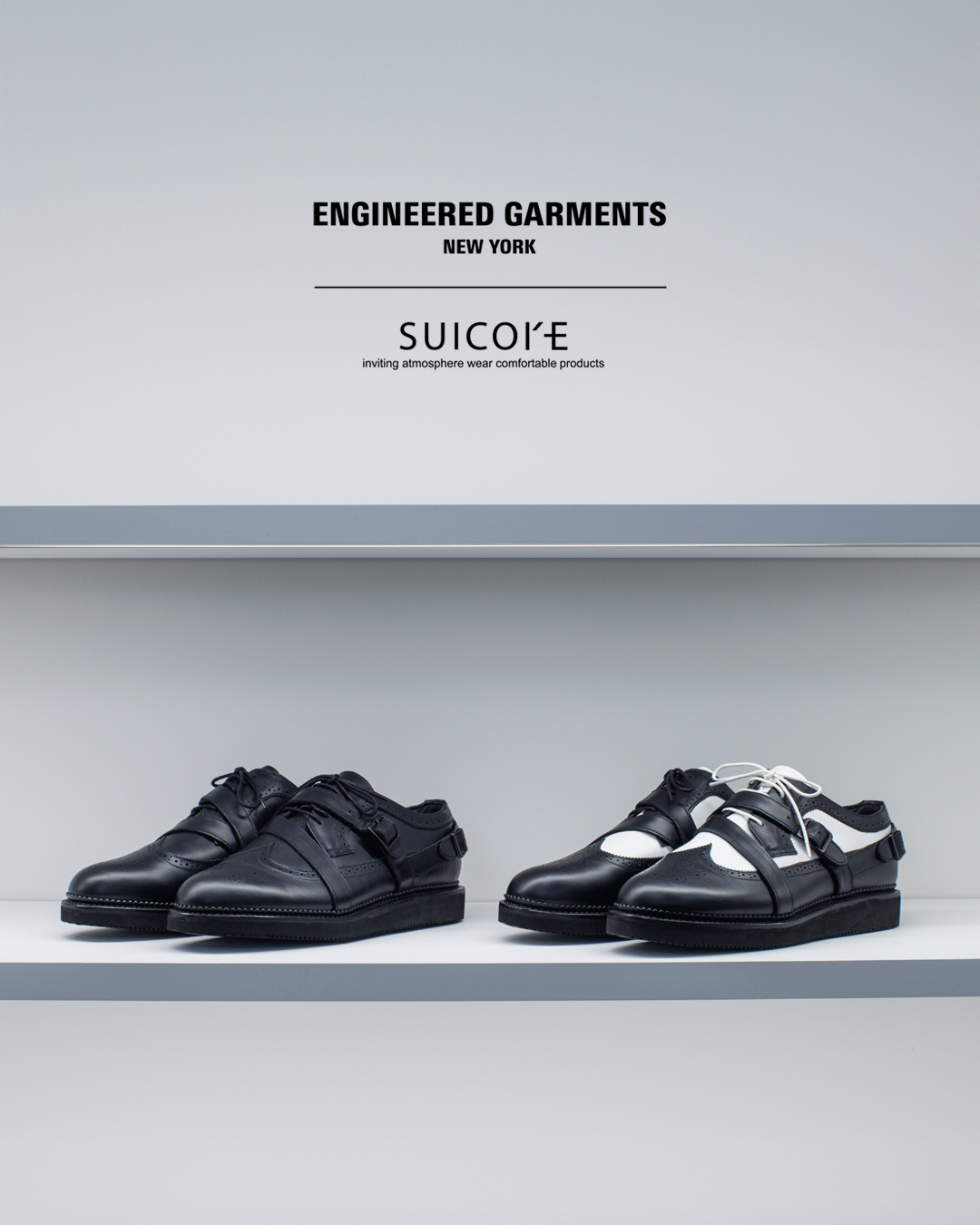 〈EG〉x〈SUICOKE〉コレクションテーマを象徴するコラボシューズ