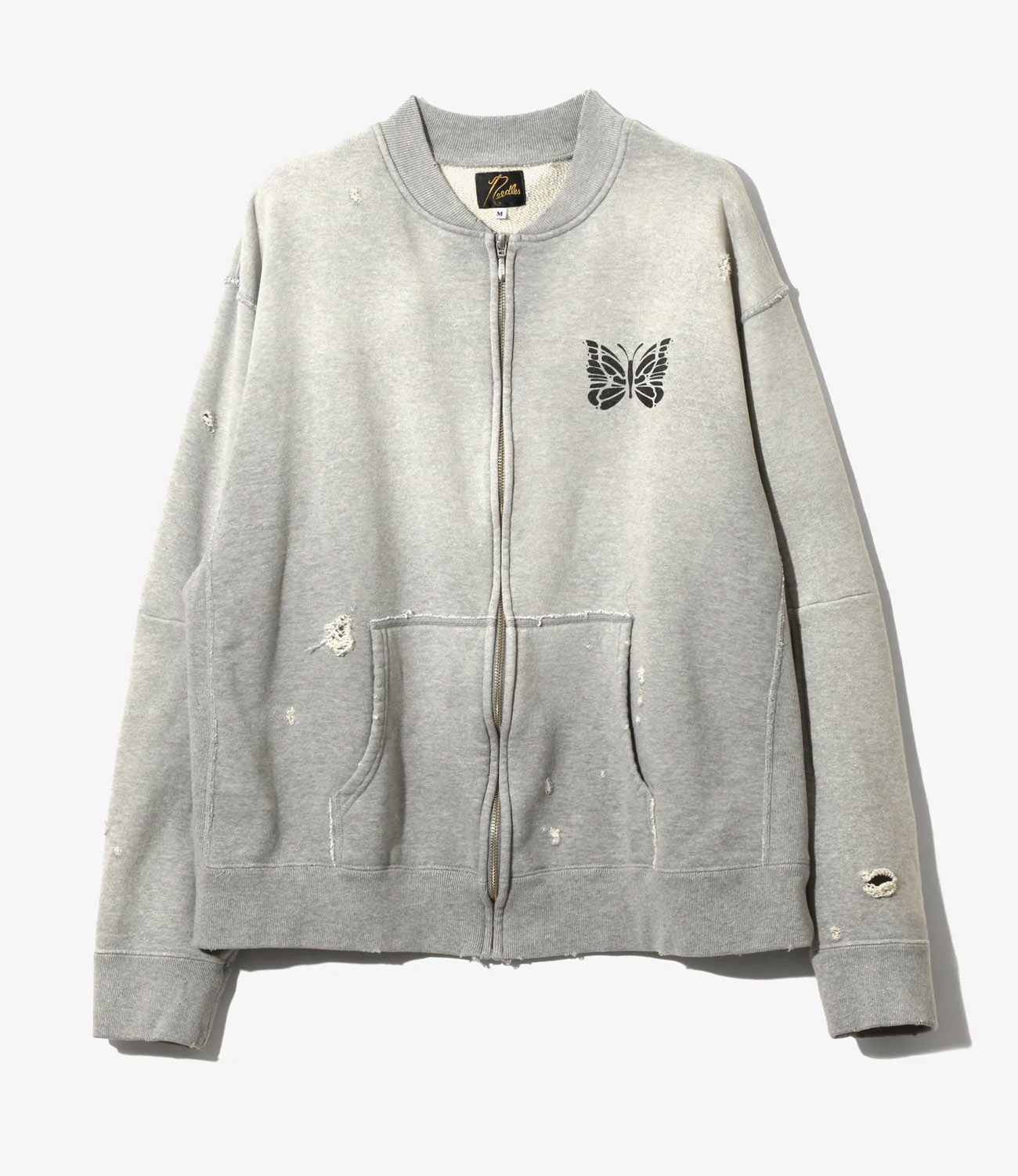 NEEDLES DECONSTRUCTED ZIPPED SWEAT