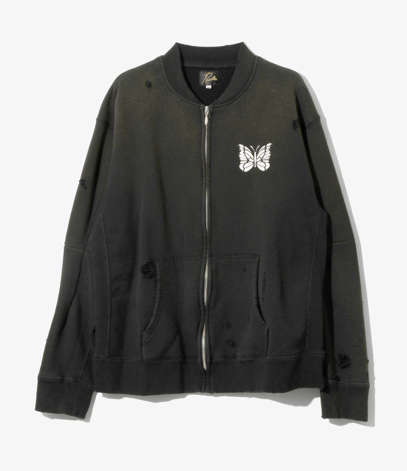 NEEDLES DECONSTRUCTED ZIPPED SWEAT