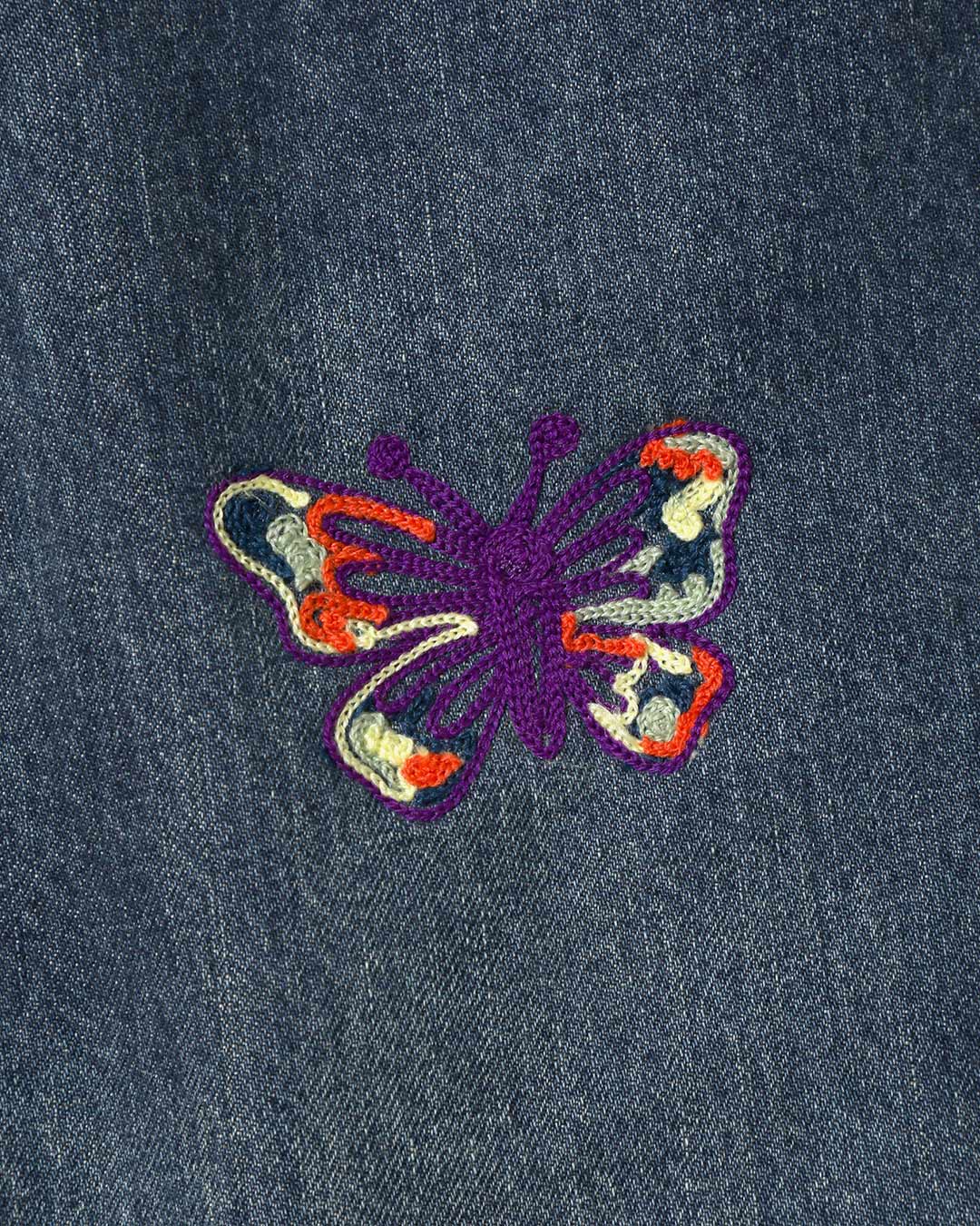 PAPILLON EMB. STRAIGHT JEAN - 12OZ DENIM ¥31,900