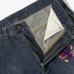 PAPILLON EMB. STRAIGHT JEAN - 12OZ DENIM ¥31,900