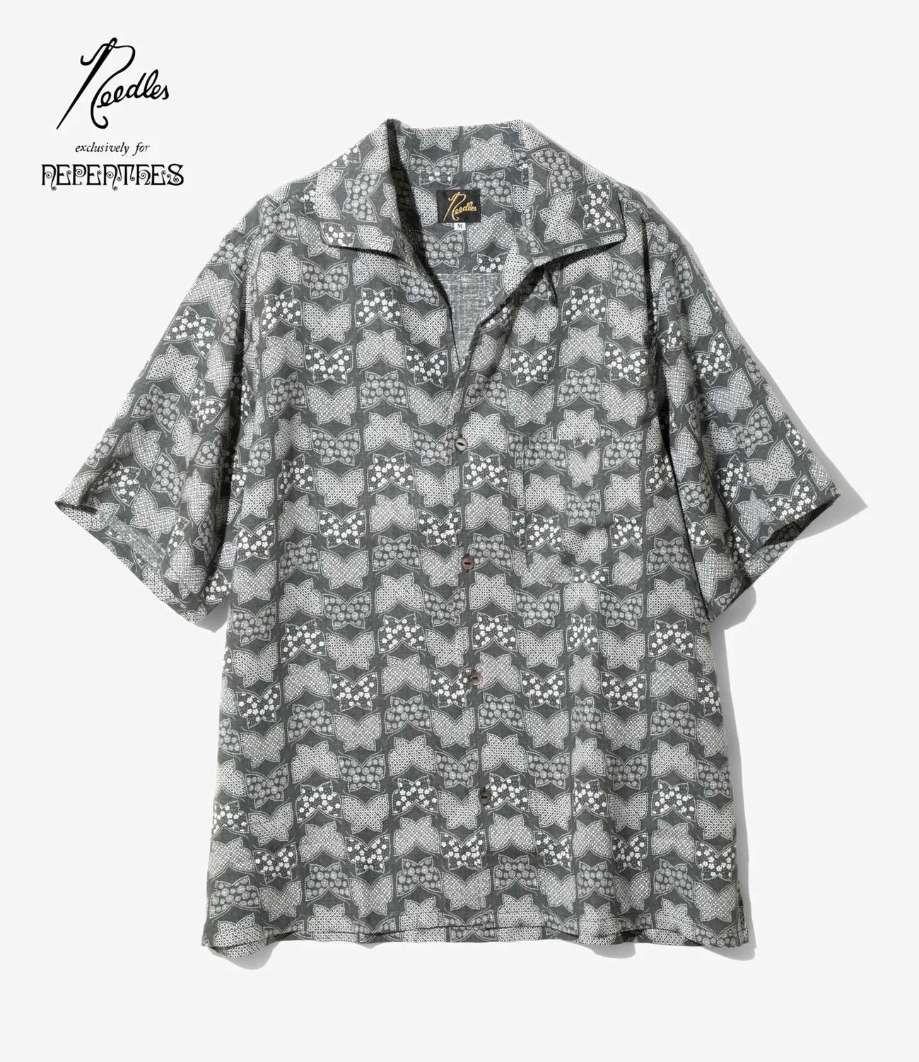 NEEDLES SHORT SLEEVE ITALIAN COLLAR SHIRT