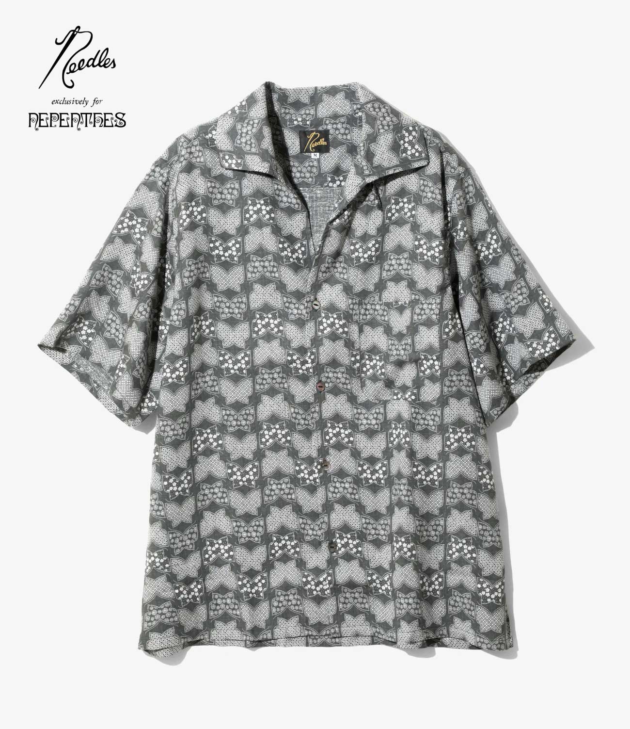 NEEDLES SHORT SLEEVE ITALIAN COLLAR SHIRT