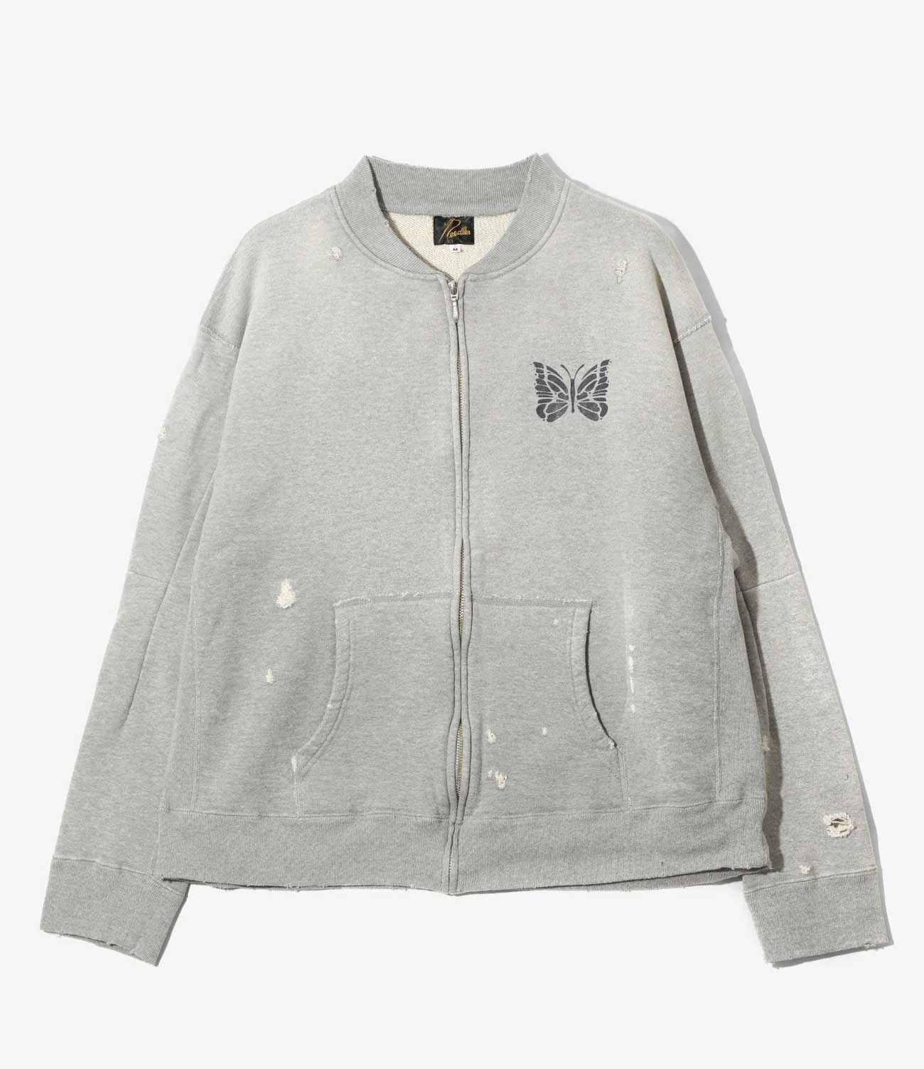 NEEDLES DECONSTRUCTED ZIPPED SWEAT