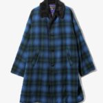 Shawl Collar Coat - Wool Plaid Melton ¥170,500