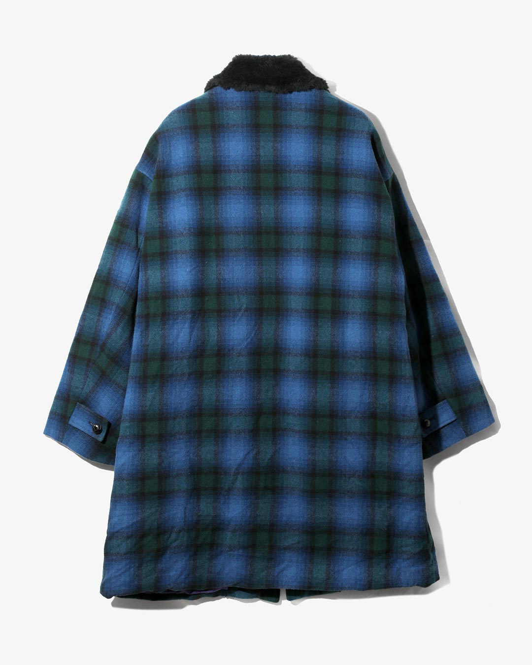 Shawl Collar Coat - Wool Plaid Melton ¥170,500