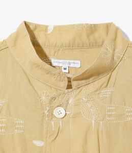 Dayton Shirt - Khaki Bird Embroidery Cotton Sheeting ¥40,700