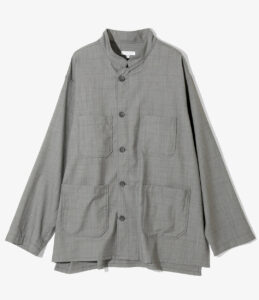 Dayton Shirt - Grey Sharkskin Wool ¥35,200