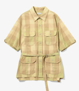S/S Bush Shirt - Cotton Block Check ¥39,600
