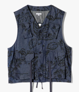 C-1 Vest - Floral Print 8oz Denim ¥42,900