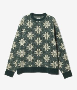 CREW NECK SWEATER - SNOW FLAKES ¥35,200