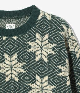 CREW NECK SWEATER - SNOW FLAKES ¥35,200