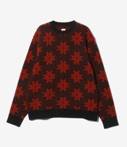 CREW NECK SWEATER - SNOW FLAKES ¥35,200