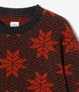 CREW NECK SWEATER - SNOW FLAKES ¥35,200