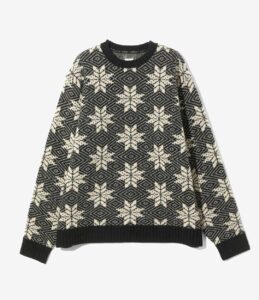 CREW NECK SWEATER - SNOW FLAKES ¥35,200