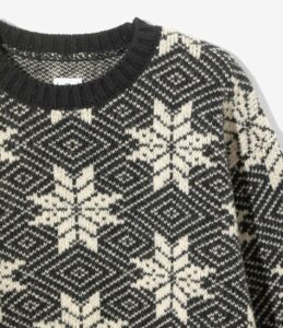 CREW NECK SWEATER - SNOW FLAKES ¥35,200