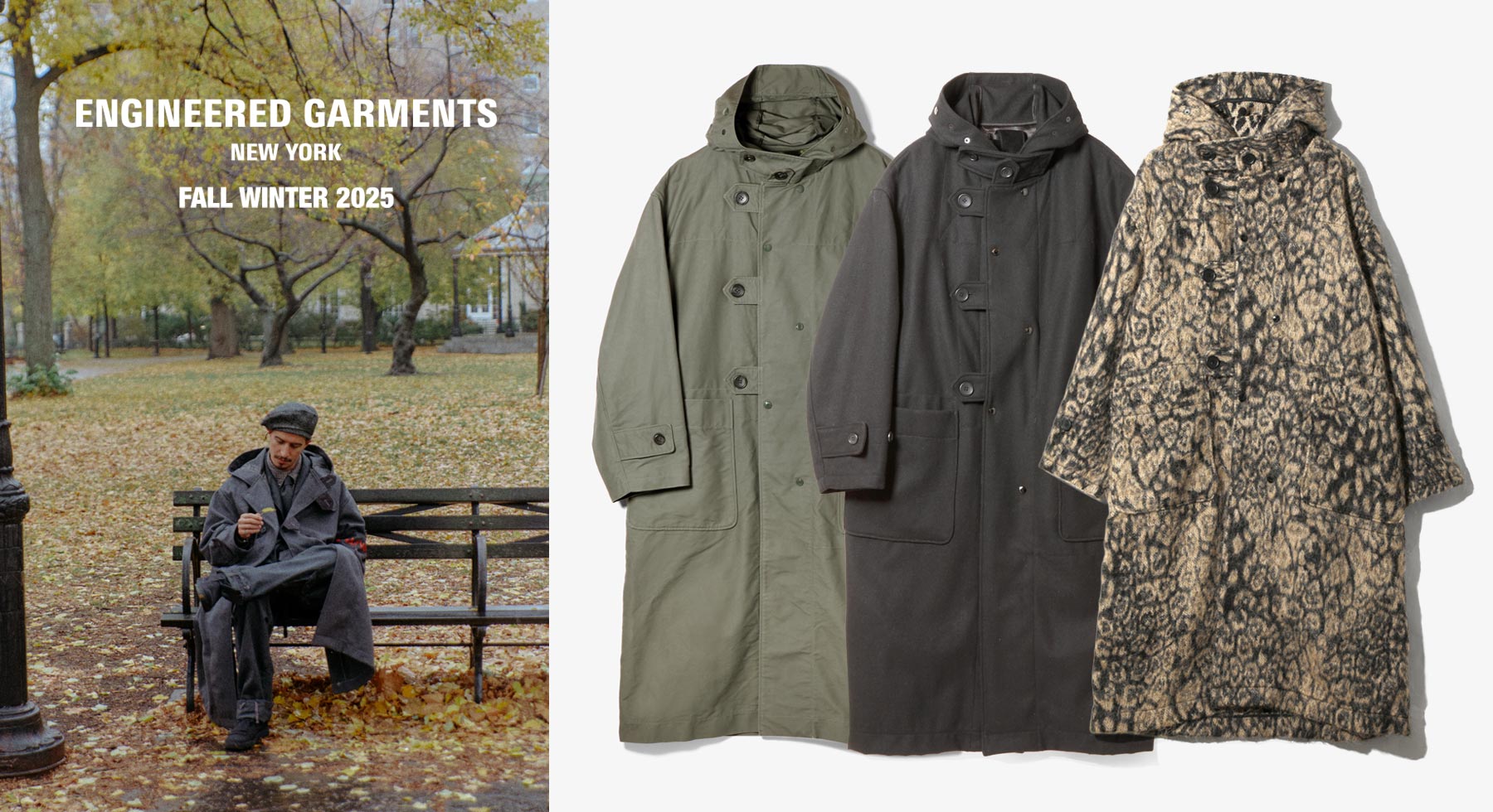 美品 ENGINEERED GARMENTS (qa) M ウール ワークコート ENGINEERED GARMENTS〉マキシレングスで仕上げた新作ダッフルコート